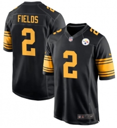 Unisex Pittsburgh Steelers #2 Justin Fields Black Color Rush Limited Jersey