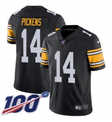 Men's Nike Pittsburgh Steelers #14 George Pickens Black Alternate Stitched NFL 100th Season Vapor Untouchable Limited Jersey