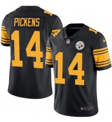 Men's Nike Pittsburgh Steelers #14 George Pickens Black Stitched NFL Limited Rush Jersey