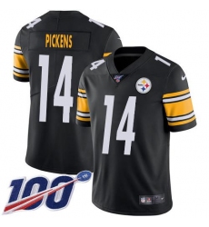 Men's Nike Pittsburgh Steelers #14 George Pickens Black Team Color Stitched NFL 100th Season Vapor Untouchable Limited Jersey