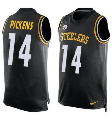 Men's Nike Pittsburgh Steelers #14 George Pickens Black Team Color Stitched NFL Limited Tank Top Jersey