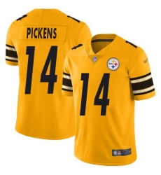 Men's Nike Pittsburgh Steelers #14 George Pickens Gold Stitched NFL Limited Inverted Legend Jersey