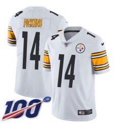 Men's Nike Pittsburgh Steelers #14 George Pickens White Stitched NFL 100th Season Vapor Untouchable Limited Jersey