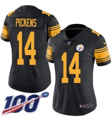 Women's Nike Pittsburgh Steelers #14 George Pickens Black Stitched NFL Limited Rush 100th Season Jersey