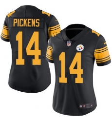 Women's Nike Pittsburgh Steelers #14 George Pickens Black Stitched NFL Limited Rush Jersey