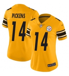 Women's Nike Pittsburgh Steelers #14 George Pickens Gold Stitched NFL Limited Inverted Legend Jersey