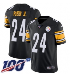 Men's Nike Pittsburgh Steelers #24 Joey Porter Jr. Black Team Color Stitched NFL 100th Season Vapor Limited Jersey