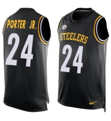 Men's Nike Pittsburgh Steelers #24 Joey Porter Jr. Black Team Color Stitched NFL Limited Tank Top Jersey