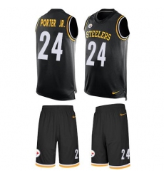 Men's Nike Pittsburgh Steelers #24 Joey Porter Jr. Black Team Color Stitched NFL Limited Tank Top Suit Jersey