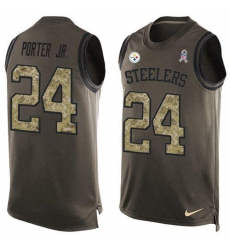 Men's Nike Pittsburgh Steelers #24 Joey Porter Jr. Green Stitched NFL Limited Salute To Service Tank Top Jersey