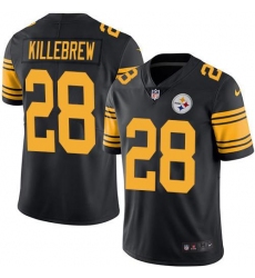 Men's Nike Pittsburgh Steelers #28 Miles Killebrew Black Stitched NFL Limited Rush Jersey