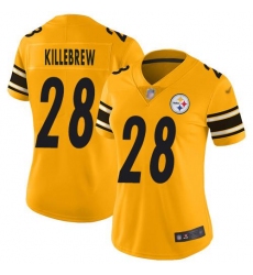 Women's Nike Pittsburgh Steelers #28 Miles Killebrew Gold Stitched NFL Limited Inverted Legend Jersey