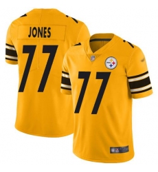 Men's Nike Pittsburgh Steelers #77 Broderick Jones Gold Stitched NFL Limited Inverted Legend Jersey