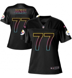 Women's Nike Pittsburgh Steelers #77 Broderick Jones Black NFL Fashion Game Jersey