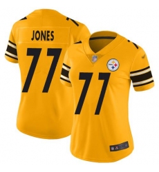 Women's Nike Pittsburgh Steelers #77 Broderick Jones Gold Stitched NFL Limited Inverted Legend Jersey