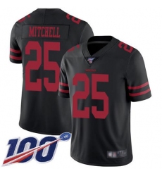 Men's Nike San Francisco 49ers #25 Elijah Mitchell Black Alternate Stitched NFL 100th Season Vapor Limited Jersey