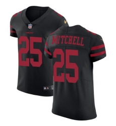 Men's Nike San Francisco 49ers #25 Elijah Mitchell Black Alternate Stitched NFL Vapor Untouchable Elite Jersey