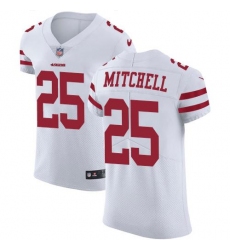 Men's Nike San Francisco 49ers #25 Elijah Mitchell White Stitched NFL Vapor Untouchable Elite Jersey