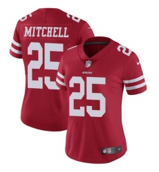 Women's Nike San Francisco 49ers #25 Elijah Mitchell Red Team Color Stitched NFL Vapor Untouchable Limited Jersey