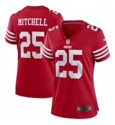 Women's San Francisco 49ers #25 Elijah Mitchell Scarlet 2022-23 Nike NFL Game Jersey