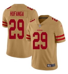 Men's Nike San Francisco 49ers #29 Talanoa Hufanga Gold Stitched NFL Limited Inverted Legend Jersey