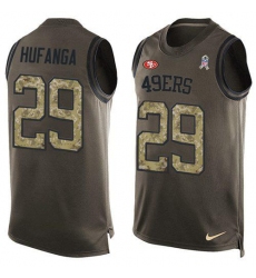 Men's Nike San Francisco 49ers #29 Talanoa Hufanga Green Stitched NFL Limited Salute To Service Tank Top Jersey