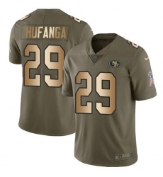 Men's Nike San Francisco 49ers #29 Talanoa Hufanga Olive Gold Stitched NFL Limited 2017 Salute To Service Jersey