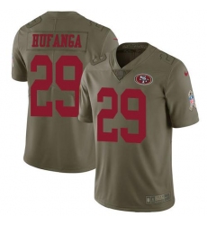 Men's Nike San Francisco 49ers #29 Talanoa Hufanga Olive Stitched NFL Limited 2017 Salute To Service Jersey