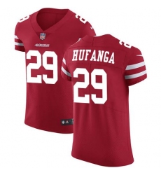 Men's Nike San Francisco 49ers #29 Talanoa Hufanga Red Team Color Stitched NFL Vapor Untouchable Elite Jersey