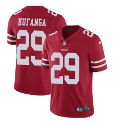 Men's Nike San Francisco 49ers #29 Talanoa Hufanga Red Team Color Stitched NFL Vapor Untouchable Limited Jersey