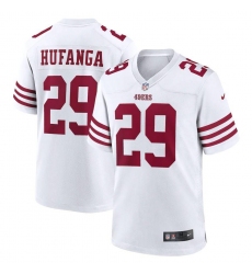 Men's Nike San Francisco 49ers #29 Talanoa Hufanga White 2022 Player Game Jersey