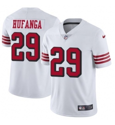 Men's Nike San Francisco 49ers #29 Talanoa Hufanga White Rush Stitched NFL Vapor Untouchable Limited Jersey