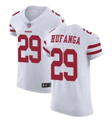 Men's Nike San Francisco 49ers #29 Talanoa Hufanga White Stitched NFL Vapor Untouchable Elite Jersey