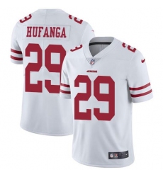 Men's Nike San Francisco 49ers #29 Talanoa Hufanga White Stitched NFL Vapor Untouchable Limited Jersey