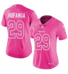 Women's Nike San Francisco 49ers #29 Talanoa Hufanga Pink Stitched NFL Limited Rush Fashion Jersey