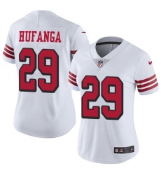 Women's Nike San Francisco 49ers #29 Talanoa Hufanga White Rush Stitched NFL Vapor Untouchable Limited Jersey