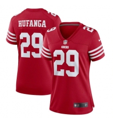 Women's San Francisco 49ers #29 Talanoa Hufanga Scarlet 2022-23 Nike NFL Game Jersey