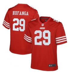 Youth San Francisco 49ers #29 Talanoa Hufanga Scarlet 2022-23 Nike NFL Game Jersey