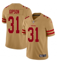 Men's Nike San Francisco 49ers #31 Tashaun Gipson Gold Stitched NFL Limited Inverted Legend Jersey