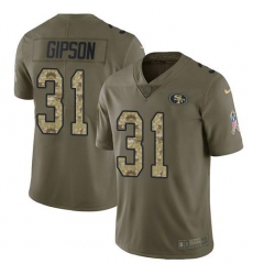 Men's Nike San Francisco 49ers #31 Tashaun Gipson Olive Camo Stitched NFL Limited 2017 Salute To Service Jersey