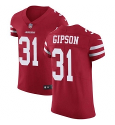 Men's Nike San Francisco 49ers #31 Tashaun Gipson Red Team Color Stitched NFL Vapor Untouchable Elite Jersey