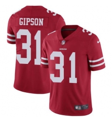 Men's Nike San Francisco 49ers #31 Tashaun Gipson Red Team Color Stitched NFL Vapor Untouchable Limited Jersey