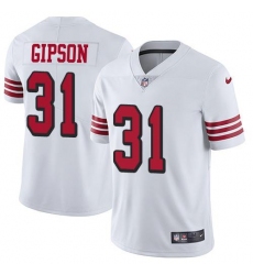 Youth Nike San Francisco 49ers #31 Tashaun Gipson White Rush Stitched NFL Vapor Untouchable Limited Jersey