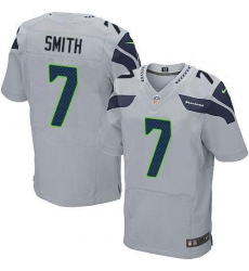 Men's Nike Seattle Seahawks #7 Geno Smith Gray Nike Stitched NFL Elite Jersey