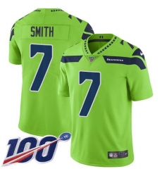 Men's Nike Seattle Seahawks #7 Geno Smith Green Stitched NFL Limited Rush 100th Season Jersey