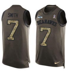 Men's Nike Seattle Seahawks #7 Geno Smith Green Stitched NFL Limited Salute To Service Tank Top Jersey