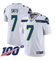 Men's Nike Seattle Seahawks #7 Geno Smith White Stitched NFL 100th Season Vapor Untouchable Limited Jersey