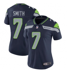 Women's Nike Seattle Seahawks #7 Geno Smith Steel Blue Team Color Stitched NFL Vapor Untouchable Limited Jersey