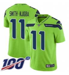 Men's Nike Seattle Seahawks #11 Jaxon Smith-Njigba Green Stitched NFL Limited Rush 100th Season Jersey