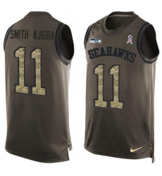 Men's Nike Seattle Seahawks #11 Jaxon Smith-Njigba Green Stitched NFL Limited Salute To Service Tank Top Jersey